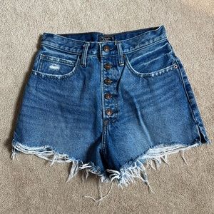 Abercrombie & Fitch medium wash denim shorts in a size 26/2 for sale!